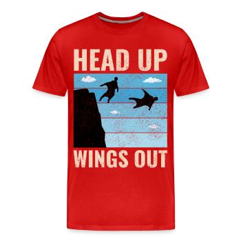 Wingsuit fliegen Base Jumping Fallschirmspringen Wingsuiting - Männer Premium Bio T-Shirt - Rot - Vorne - Damien (186cm)