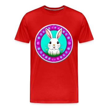 White Easter Flower Meadow - T-shirt bio Premium Homme - rouge - Devant - Damien (186cm)