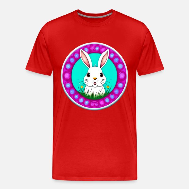 White Easter Flower Meadow - T-shirt bio Premium Homme - rouge