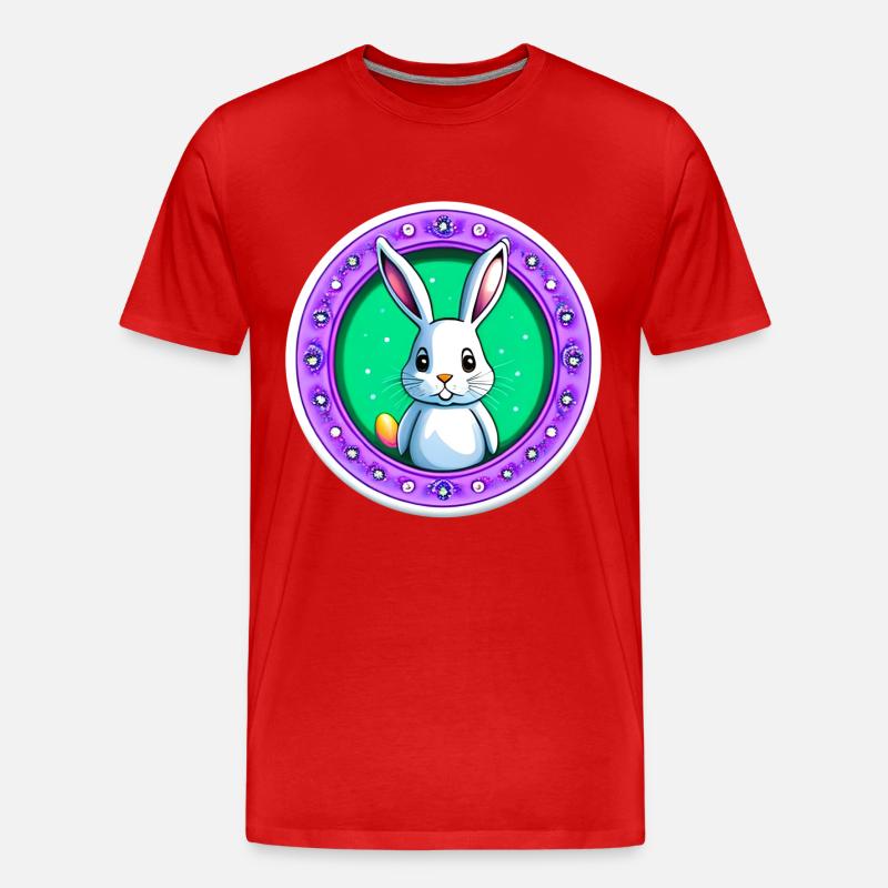 Supersüßer Osterhase - Männer Premium Bio T-Shirt - Rot