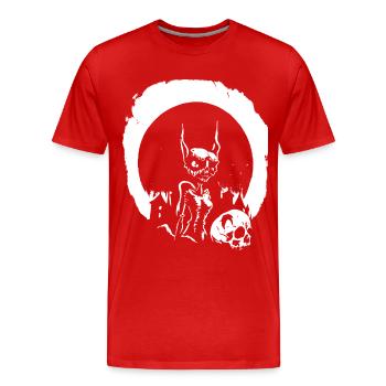 Dunkle Kunst Okkulter Horror Alien Halloween Grindcore - Männer Premium Bio T-Shirt - Rot - Vorne - Damien (186cm)