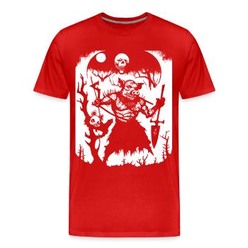 Dark Art Occulte Gothique Batcave Girl Post Punk Bat - T-shirt bio Premium Homme - rouge - Devant - Damien (186cm)