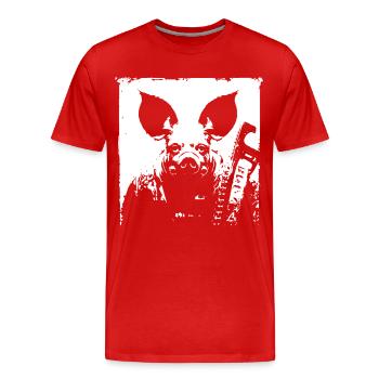 Dark Art Occulte Horreur Cochon Gaz Masque Grindcore Thr - T-shirt bio Premium Homme - rouge - Devant - Damien (186cm)
