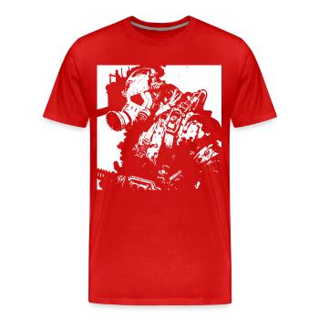 Dark Art Occulte Horreur Cochon Gaz Masque Grindcore Thr - T-shirt bio Premium Homme - rouge - Devant - Damien (186cm)