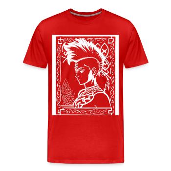 Dare to Defy Convention Horror Nun, Occult, and S - Men's Premium Organic T-Shirt - red - Front - Damien (186cm)