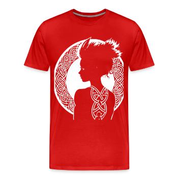 Fantasy Post Punk Celtic Tribal Art Batcave Girl - T-shirt bio Premium Homme - rouge - Devant - Damien (186cm)