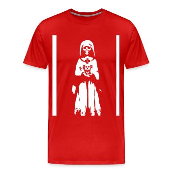 Mysteriöse Anziehungskraft trifft in Go auf bezaubernde Dunkelheit - Männer Premium Bio T-Shirt - Rot - Vorne - Damien (186cm)