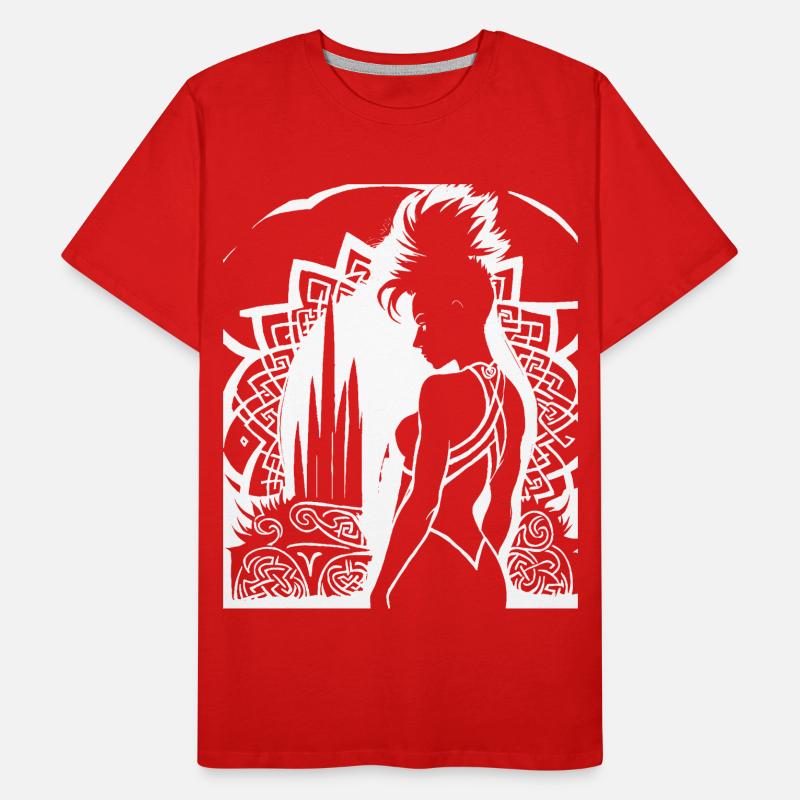 Fantasy Post Punk Celtic Tribal Batcave Mohawk Gi T-shirt bio Premium Homme