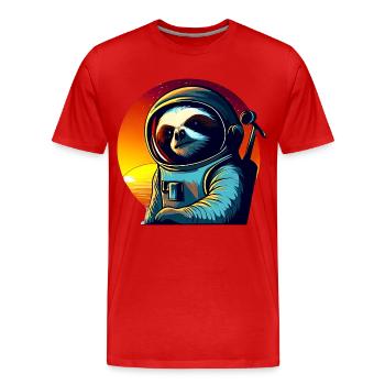 Faulenzer im Weltraum im Sonnenuntergang - Männer Premium Bio T-Shirt - Rot - Vorne - Damien (186cm)