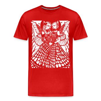 Punkrock Fan Skull mit Mohawk Crazy Antisocial P - Männer Premium Bio T-Shirt - Rot - Vorne - Damien (186cm)
