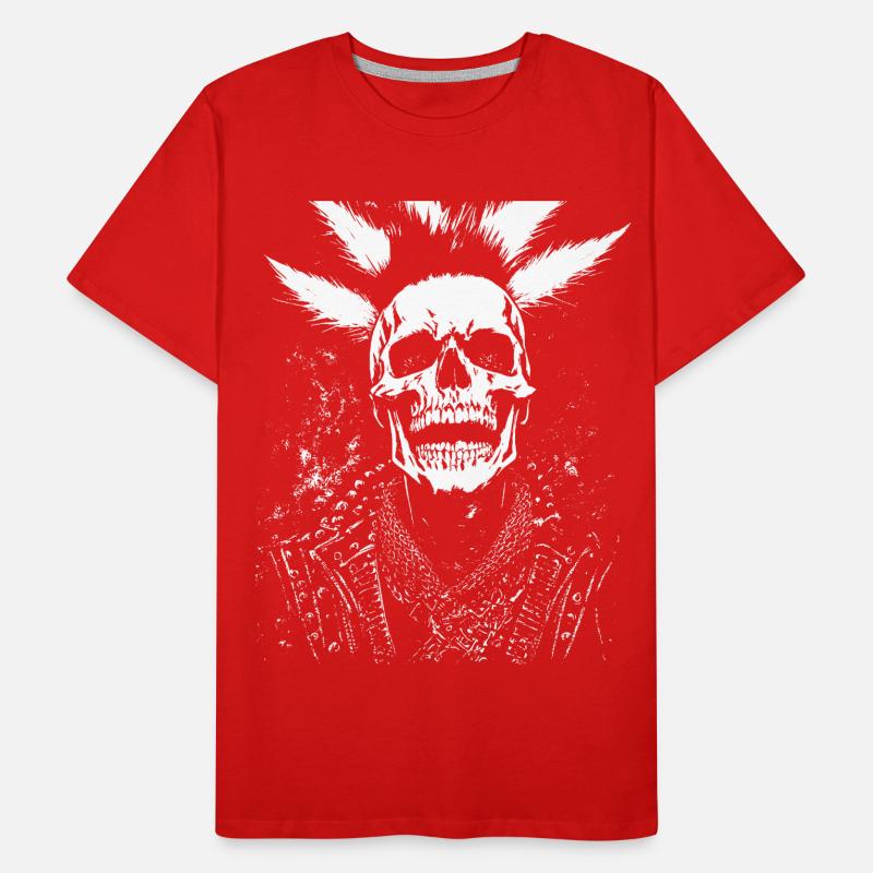 Anarchy Fan Skull avec Mohawk Crazy Antisocial Pu T-shirt bio Premium Homme