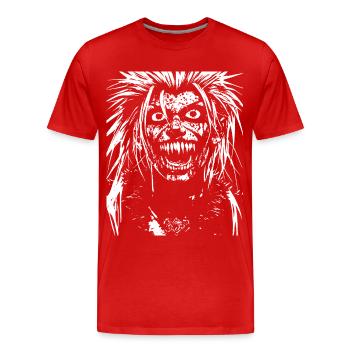 Punkrock-Fan-Schädel mit Mohawk Crazy Antisocial P - Männer Premium Bio T-Shirt - Rot - Vorne - Damien (186cm)