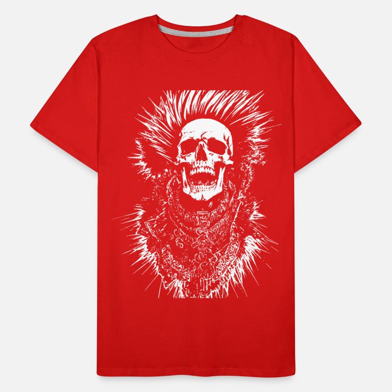 Anarchy Fan Skull avec Mohawk Crazy Antisocial Pu T-shirt bio Premium Homme