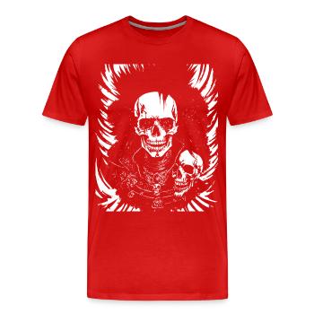 Punkrock Fan Skull mit Mohawk Crazy Antisocial P - Männer Premium Bio T-Shirt - Rot - Vorne - Damien (186cm)