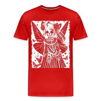 Fairycore Ästhetik Grunge Skelett Fee Goth G - Männer Premium Bio T-Shirt - Rot - Vorne - Damien (186cm)