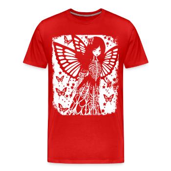 Fairycore Esthétique Squelette Fée Goth Gothique G - T-shirt bio Premium Homme - rouge - Devant - Damien (186cm)