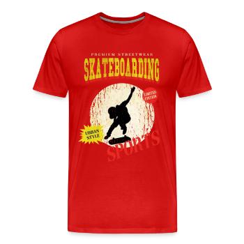 Skateboarding Skate Skater Skateboard Sk8 Vintage - Men's Premium Organic T-Shirt - red - Front - Damien (186cm)