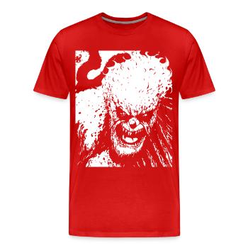 Horror Clown Spooky Halloween Horror Film Evil Cl - Men's Premium Organic T-Shirt - red - Front - Damien (186cm)