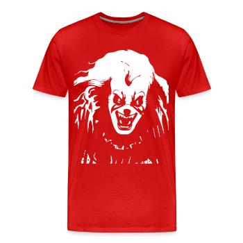 Horror Clown Spooky Halloween Horror Film Evil Cl - Men's Premium Organic T-Shirt - red - Front - Damien (186cm)