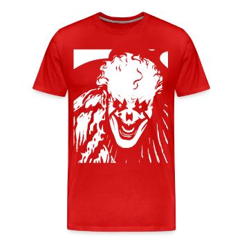 Horror Clown Spooky Halloween Horror Film Evil Cl - Men's Premium Organic T-Shirt - red - Front - Damien (186cm)