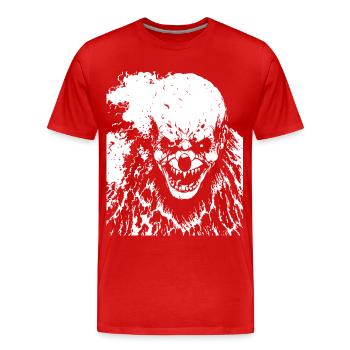 Horror Clown Spooky Halloween Horror Film Evil Cl - Men's Premium Organic T-Shirt - red - Front - Damien (186cm)
