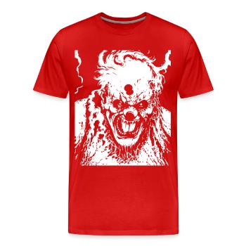 Horror Clown Spooky Halloween Horror Film Evil Cl - Men's Premium Organic T-Shirt - red - Front - Damien (186cm)