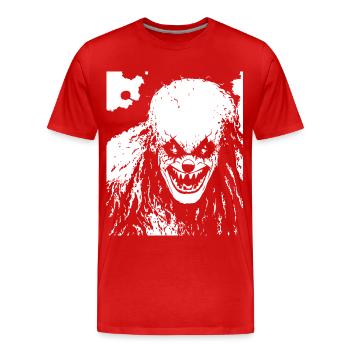 Horror Clown Spooky Halloween Horror Film Evil Cl - Men's Premium Organic T-Shirt - red - Front - Damien (186cm)