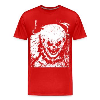 Horror Clown Spooky Halloween Horror Film Evil Cl - Men's Premium Organic T-Shirt - red - Front - Damien (186cm)