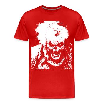 Horror Clown Spooky Halloween Horror Film Evil Cl - Men's Premium Organic T-Shirt - red - Front - Damien (186cm)