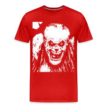 Horror Clown Spooky Halloween Horror Film Evil Cl - Men's Premium Organic T-Shirt - red - Front - Damien (186cm)