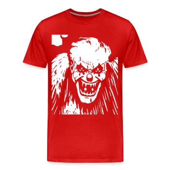 Horror Clown Spooky Halloween Horror Film Evil Cl - Men's Premium Organic T-Shirt - red - Front - Damien (186cm)