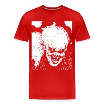 Horror Clown Spooky Halloween Horror Film Evil Cl - Men's Premium Organic T-Shirt - red - Front - Damien (186cm)