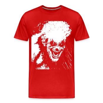 Horror Clown Spooky Halloween Horror Film Evil Cl - Men's Premium Organic T-Shirt - red - Front - Damien (186cm)