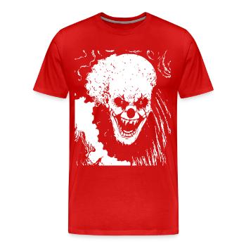 Horror Clown Spooky Halloween Horror Film Evil Cl - Men's Premium Organic T-Shirt - red - Front - Damien (186cm)