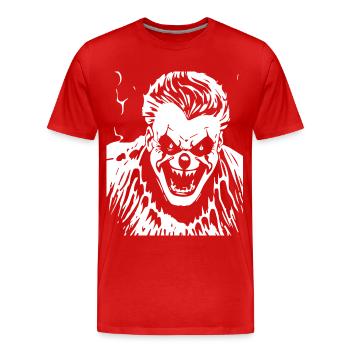 Horror Clown Spooky Halloween Horror Film Evil Cl - Men's Premium Organic T-Shirt - red - Front - Damien (186cm)