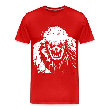 Horror Clown Spooky Halloween Horror Film Evil Cl - Men's Premium Organic T-Shirt - red - Front - Damien (186cm)