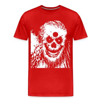 Horror Clown Spooky Halloween Horror Film Evil Cl - Men's Premium Organic T-Shirt - red - Front - Damien (186cm)