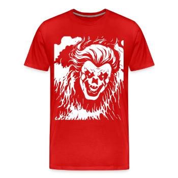 Horror Clown Spooky Halloween Horror Film Evil Cl - Men's Premium Organic T-Shirt - red - Front - Damien (186cm)