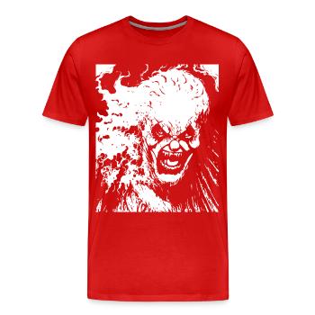 Horror Clown Spooky Halloween Horror Film Evil Cl - Men's Premium Organic T-Shirt - red - Front - Damien (186cm)