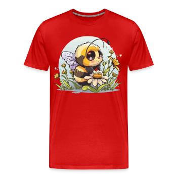 Délice des abeilles mellifères - T-shirt bio Premium Homme - rouge - Devant - Damien (186cm)