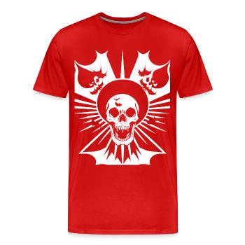 Horror Skull Skull Art Skull Gothic Heavy Metal - Men's Premium Organic T-Shirt - red - Front - Damien (186cm)