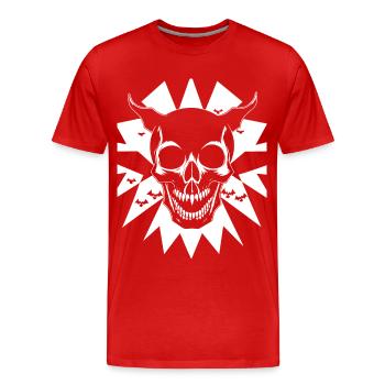 Horror Skull Skull Art Skull Gothic Heavy Metal - Men's Premium Organic T-Shirt - red - Front - Damien (186cm)