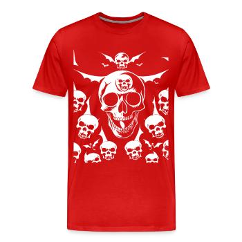 Horror Skull Skull Art Skull Gothic Heavy Metal - Men's Premium Organic T-Shirt - red - Front - Damien (186cm)