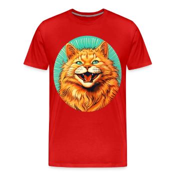 Drôle de minou #cat - T-shirt bio Premium Homme - rouge - Devant - Damien (186cm)