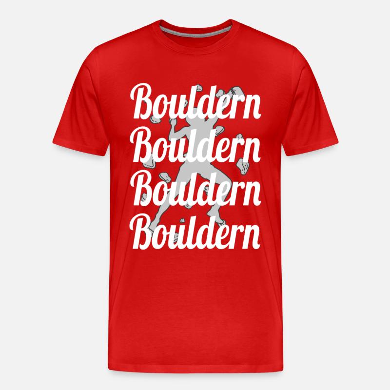 Bouldern Boulder Klettern Boulderer Bouldering - Männer Premium Bio T-Shirt - Rot