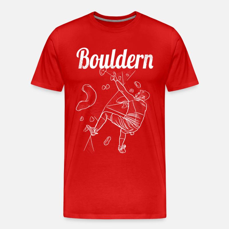 Bouldern Boulder Klettern Boulderer Bouldering - Männer Premium Bio T-Shirt - Rot