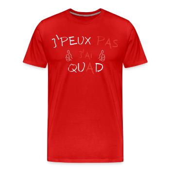 Ich kann kein Quad haben - Männer Premium Bio T-Shirt - Rot - Vorne - Damien (186cm)