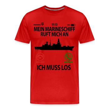 Marinesoldaten Marine Soldat Sprüche Lustig - Männer Premium Bio T-Shirt - Rot - Vorne - Damien (186cm)