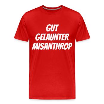 Gut gelaunter Misanthrop Introvetierte lustiges S - Men's Premium Organic T-Shirt - red - Front - Damien (186cm)