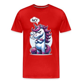 NON! Paresseux Fatigué Somnolent Sieste Sarcastique Licorne - T-shirt bio Premium Homme - rouge - Devant - Damien (186cm)